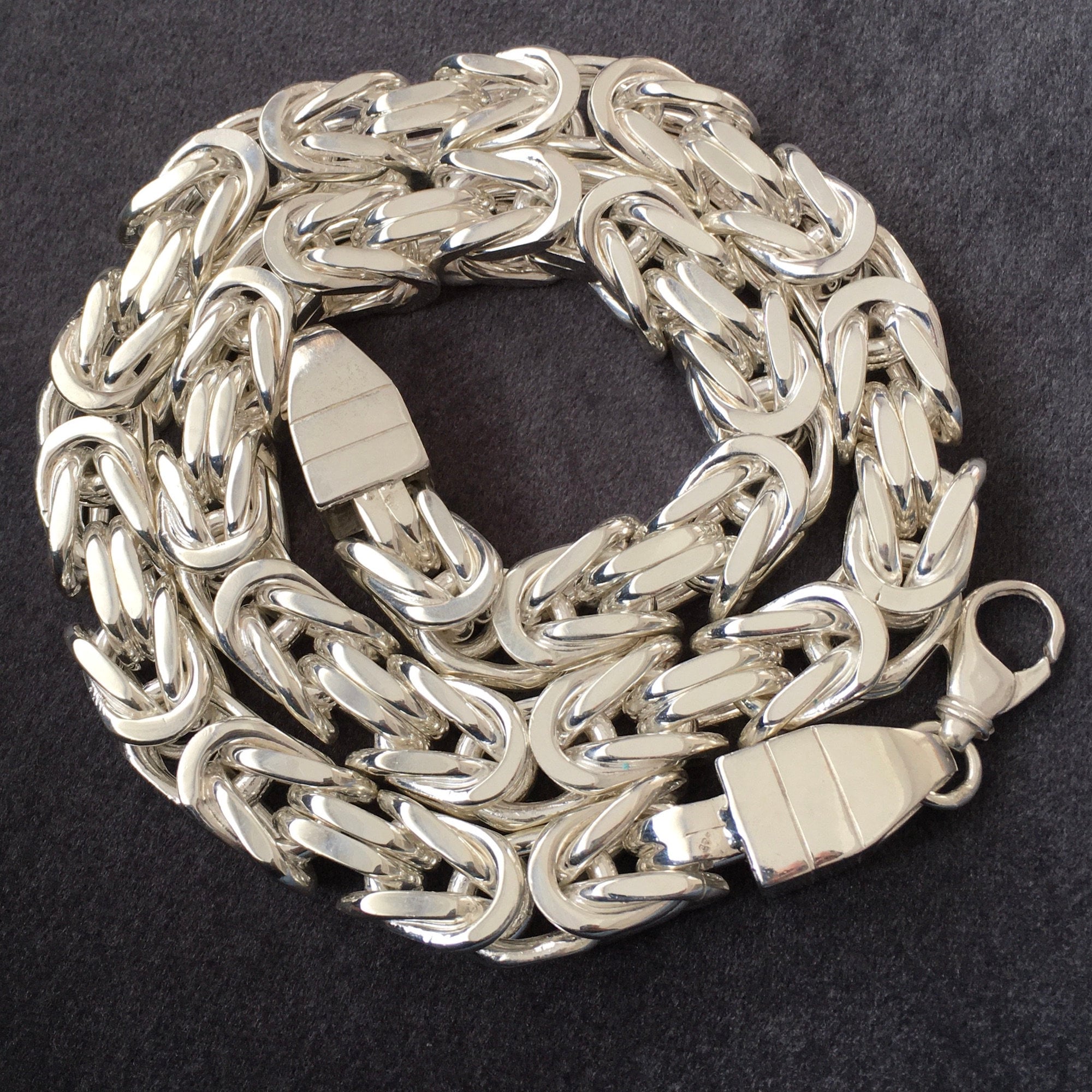 Schwere Große 15 Mm Edelstahl Silber Byzantinisches Reich Kette