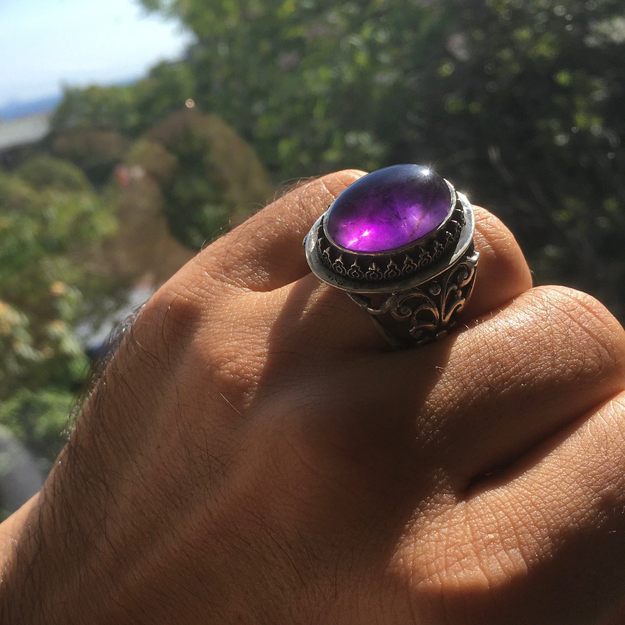 Anelli da uomo in argento con pietra principale ametista | Acquisti Online su