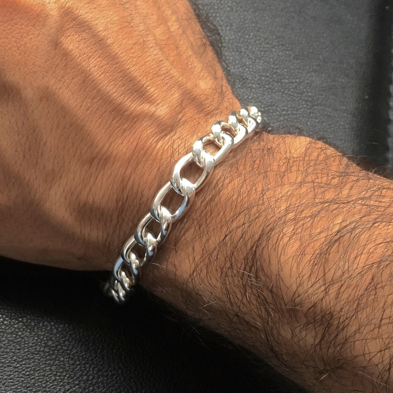 925 Sterling Silver Mens Bracelet Mariner Anchor Link Chain Etsy