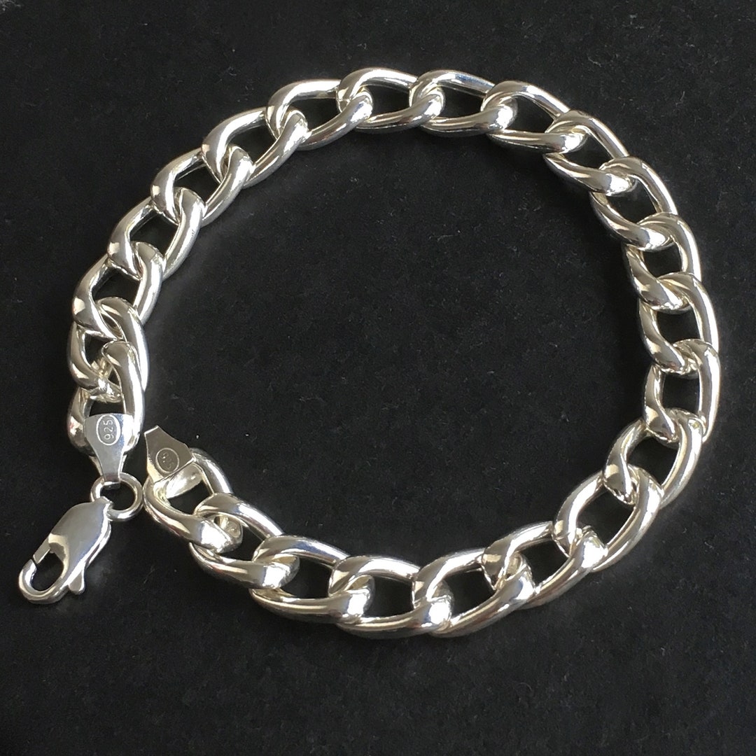 925 Sterling Silver Mens Bracelet Mariner Anchor Link Chain Etsy