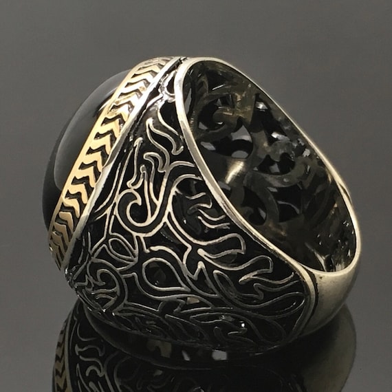 Details about  / Handmade 925 sterling Silver Men/'s Ring Onyx Stone micropave settings all size