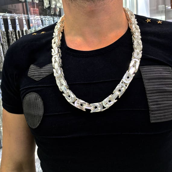 Heavy Thick Solid King's Necklace 925 Sterling Silver