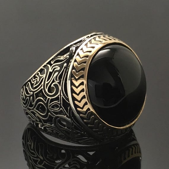 Handmade Sterling Silver Men's Ring with Black Onyx - Artisan Crafted Elegance