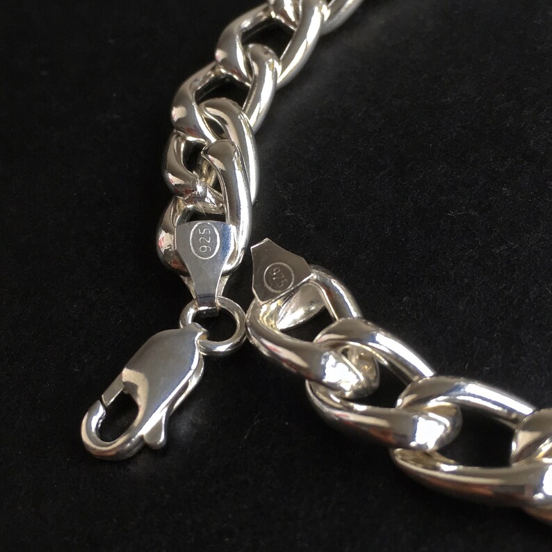 925 Sterling Silver Mens Bracelet Mariner Anchor Link Chain Etsy