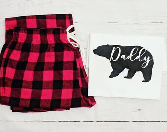 DADDY BEAR pjs, daddy bear tshirt, Fathers day gift,