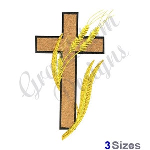 Cross With Wheat -  Machine Embroidery Design, Embroidery Designs, Machine Embroidery, Embroidery Patterns & Files, Instant Download