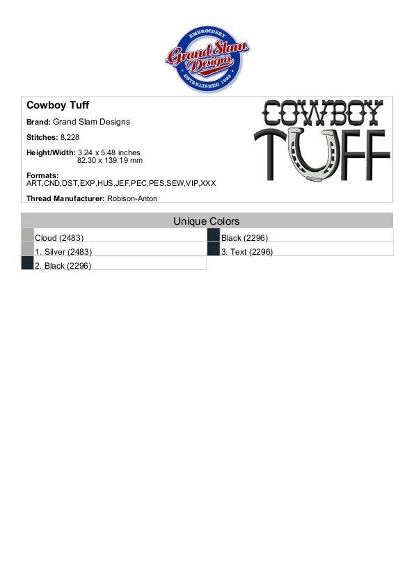 Cowboy Tuff Horseshoe - Machine Embroidery Design - Etsy