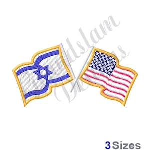 USA & Israel Flags - Machine Embroidery Design, Embroidery Designs, Embroidery, Embroidery Patterns, Embroidery Files, Instant Download