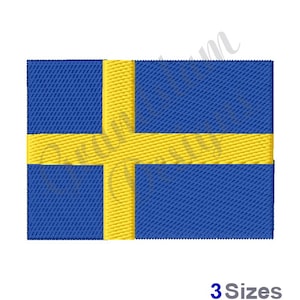 Schwedische Flagge - Maschinenstickmuster, Stickmotive, Maschinenstickerei, Stickmuster, Stickdateien, Sofortiger Download