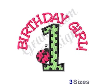1er anniversaire - motif de broderie machine