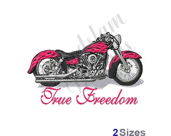 Motorcycle Chopper True Freedom - Machine Embroidery Design