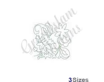 Christmas Floral Quilt Square  - Machine Embroidery Design, Embroidery Designs, Embroidery Patterns, Embroidery Files, Instant Download