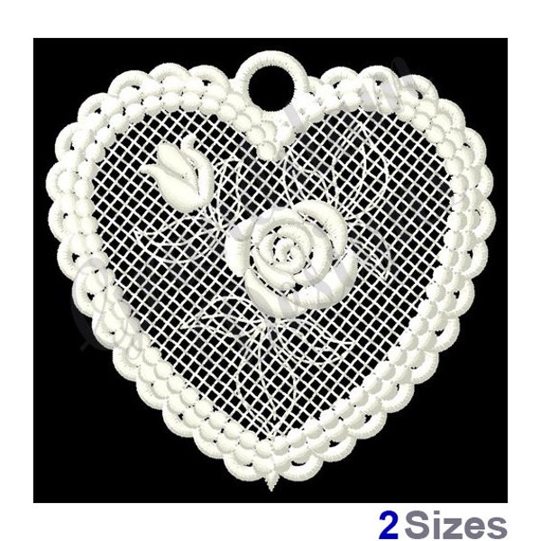 Fsl Heart Free Standing Lace - Freistehende Spitze, Maschinenstickdesign, Stickdesigns, Stickmuster, Sofortiger Download