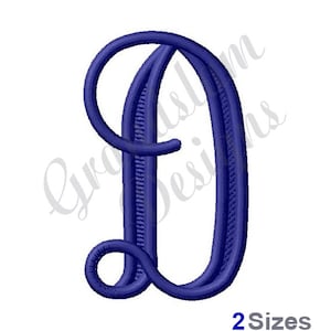 Vine Monogram Letter D - Machine Embroidery Design