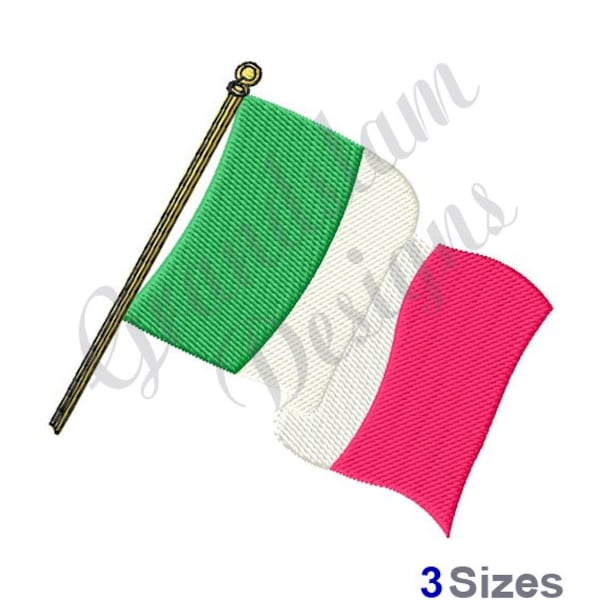 Italian Flag - Machine Embroidery Design, Embroidery Designs, Machine Embroidery, Embroidery Patterns, Embroidery Files, Instant Download