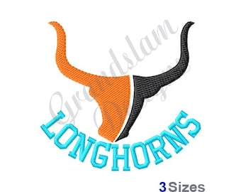 Longhorns - Machine Embroidery Design, Embroidery Designs, Machine Embroidery, Embroidery Patterns, Embroidery Files, Instant Download
