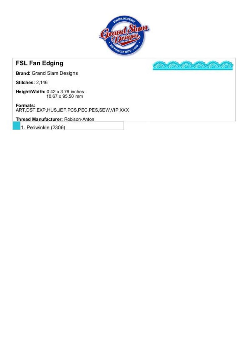 FSL Fan Edging Border Machine Embroidery Design image 2