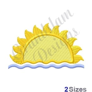 Zon en water - machineborduurontwerp