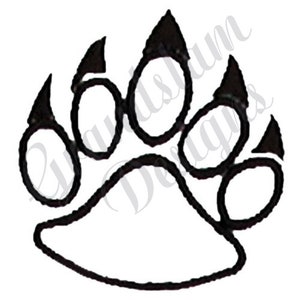 Bear Paw Outline - Machine Embroidery Design
