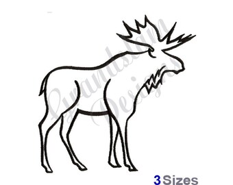 Moose Outline - Machine Embroidery Design