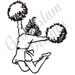 Cheerleader Girl Outline - Machine Embroidery Design