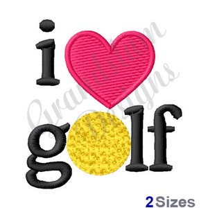 I Love Golf - Machine Embroidery Design