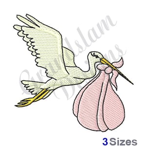 Stork Baby Girl Delivery  Machine Embroidery Design, Embroidery Designs, Embroidery, Embroidery Patterns, Embroidery Files, Instant Download