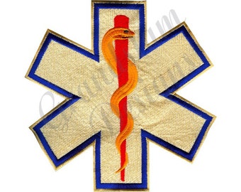 Star Of Life Embroidery Design – Medical Symbol (Instant Download)