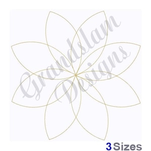 Pinwheel Outline Quilt Block - Maschinenstickdesign, Stickdesigns, Stickmuster, Stickdateien, sofortiger Download