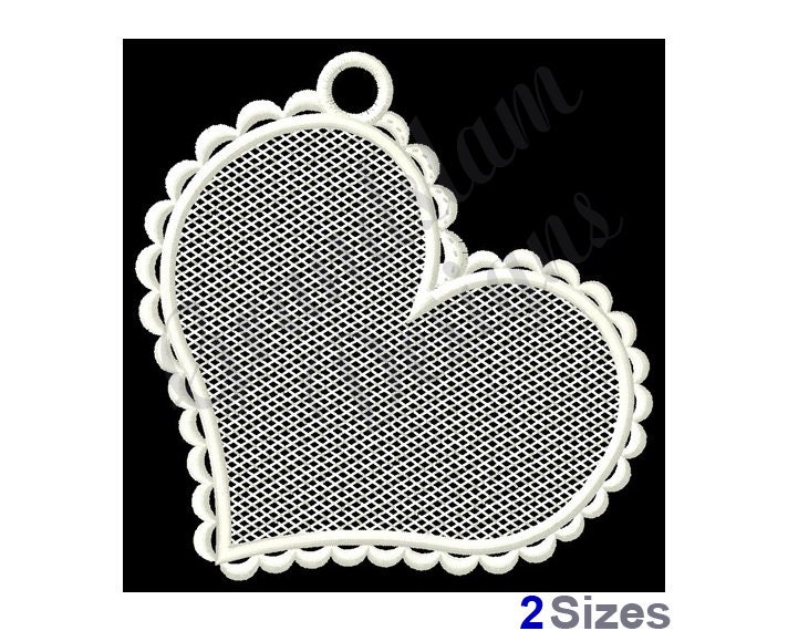 Fsl Blank Heart Ornament - Machine Embroidery Design