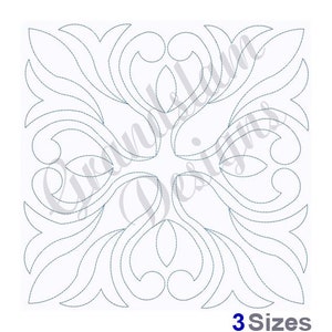 Leaf Square Outline Quilt Block - Machine Embroidery Design, Embroidery Designs, Embroidery Patterns, Embroidery Files, Instant Download