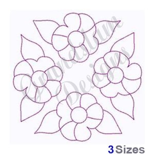 Blumen Kontur - Stickdatei, Stickmuster, Stickerei, Stickmuster, Stickdateien, Instant Download