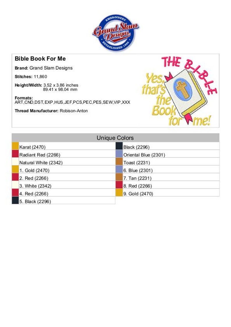 Bible Yes That's the Book for Me Machine Embroidery Etsy