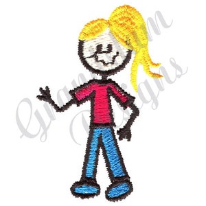 Stick Girl - Machine Embroidery Design