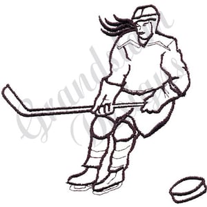 Female Hockey Player - Machine Embroidery Design