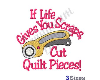 Rotary Cutter Quilt Design – Machine Embroidery Pattern (Instant Download)