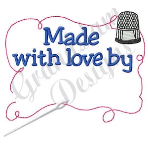Made With Love By Machine Embroidery Design, Embroidery Designs, Machine Embroidery, Embroidery Patterns, Embroidery Files, Instant Download