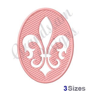 Flor de lis em relevo - Desenho de bordado à máquina