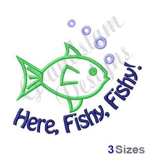 Here, Fishy Fishy - Machine Embroidery Design, Embroidery Designs, Embroidery, Embroidery Patterns, Embroidery Files, Instant Download