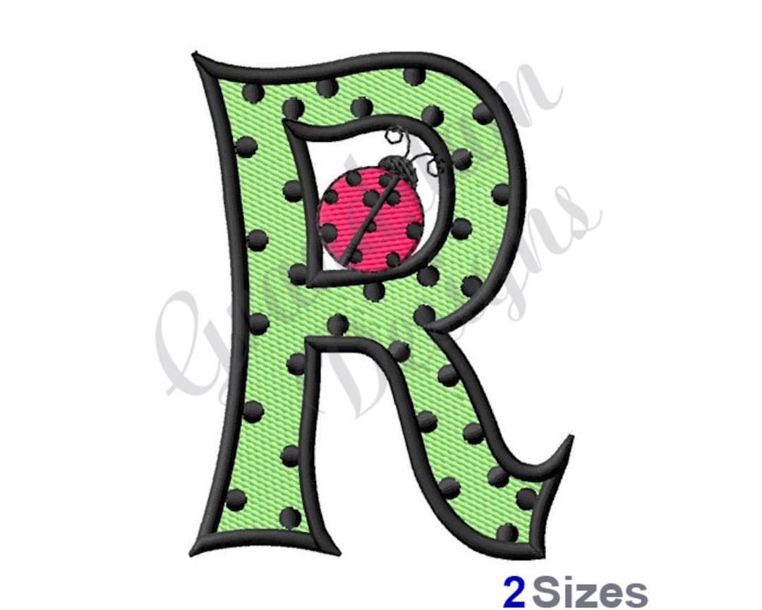 Ladybug Letter R Ladybug Letter R - Machine Embroidery Design - Etsy