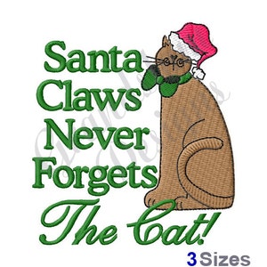 Santa Cat - Machine Embroidery Design