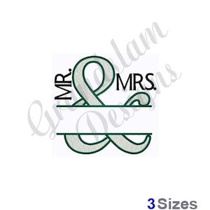 Namedrop Mr & Mrs Split Wedding - Machine Embroidery Design