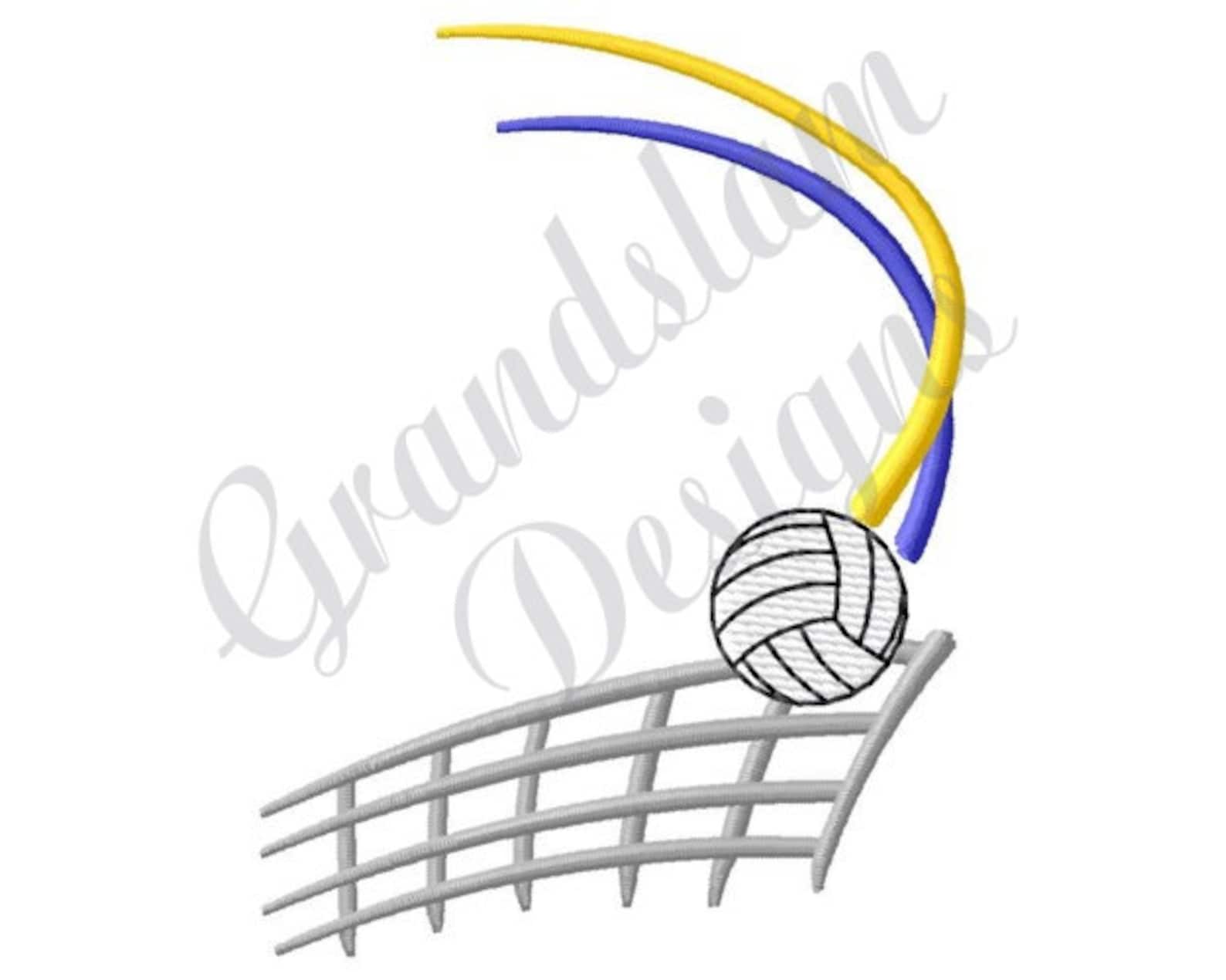 Volleyball Design Machine Embroidery Design Etsy
