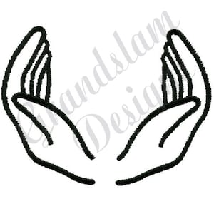 Cupped Hands Outline - Machine Embroidery Design