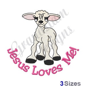 Jesus Loves Me Sheep - Machine Embroidery Design