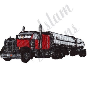 Tanker Semi Truck - Machine Embroidery Design