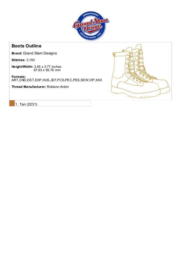 Combat Boots Outline - Machine Embroidery Design, Embroidery Designs ...