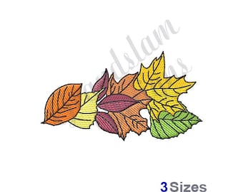 Herbstblätter Stickdatei, Maschinenstickerei Herbstfarben
