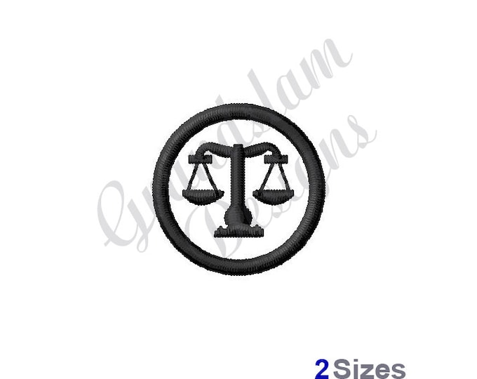 Scales of Justice Machine Embroidery Design Etsy