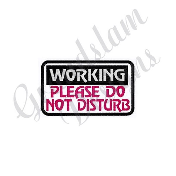 Do Not Disturb Patch - Machine Embroidery Design, Embroidery Designs, Embroidery, Embroidery Patterns, Embroidery Files, Instant Download